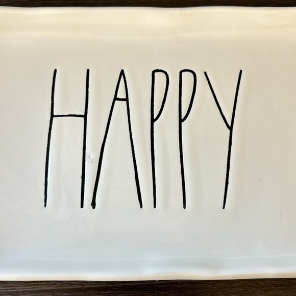 Rae Dunn Happy Trinket Jewelry Storage Accessories Tray - Picture 4 of 5